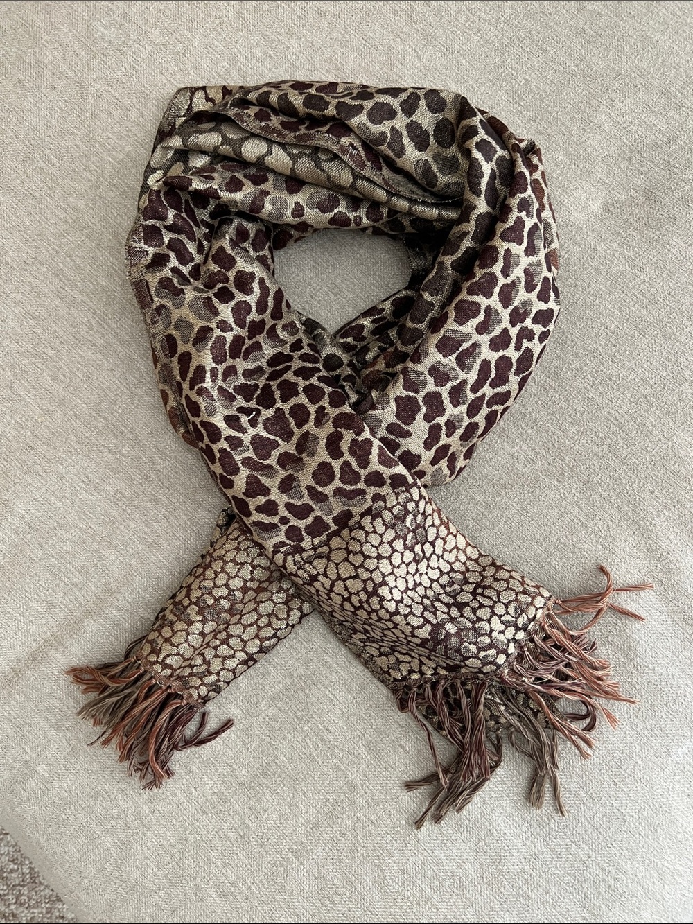 Luxury Animal Print Scarf - Brown Pattern